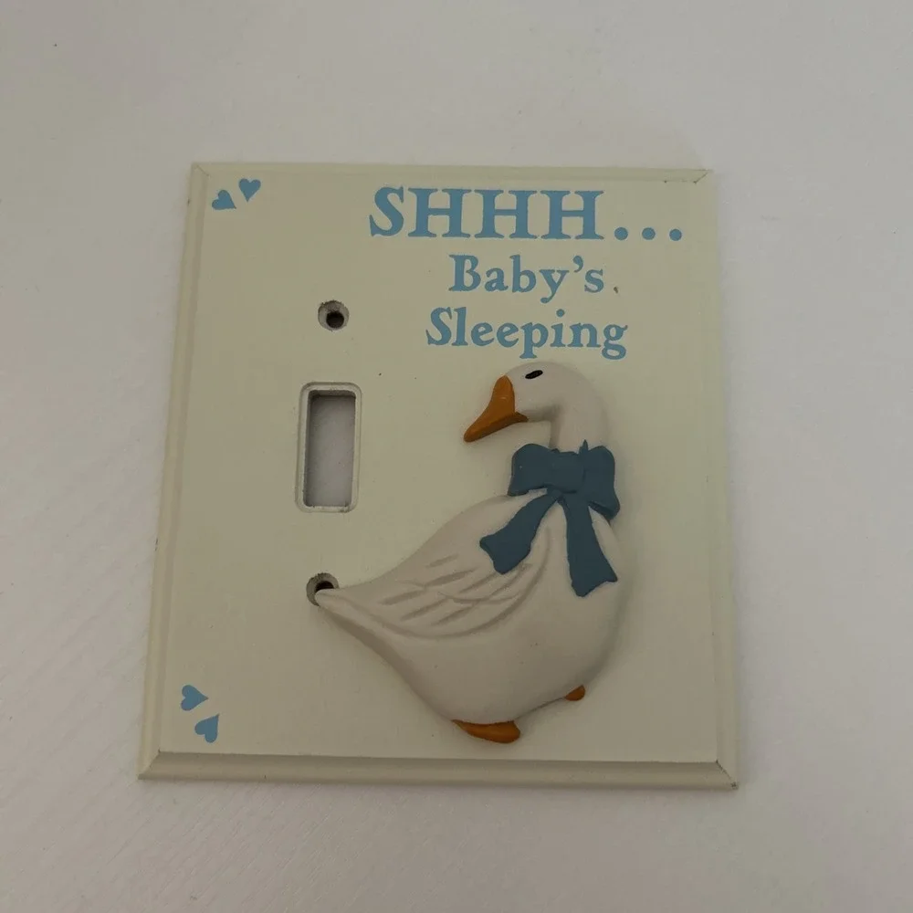 Vintage NOS 1988 Welcome Friends Duck Light Switch Cover Plate Cottagecore